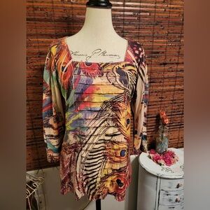 Colorful Abstract Print Women's Top
No Size Tag